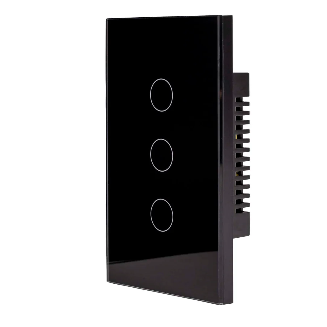 Wall Switch 3 Gang Black HV9210-3 Wifi