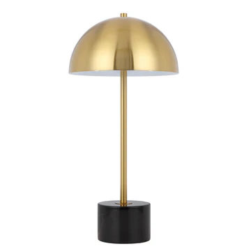 Table lamp Domez 2x E27 Gold Black Marble