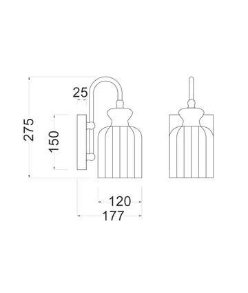 Wall light Sino E27 40W BLK