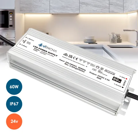 Driver LED VDX60W 60w 24v IP67