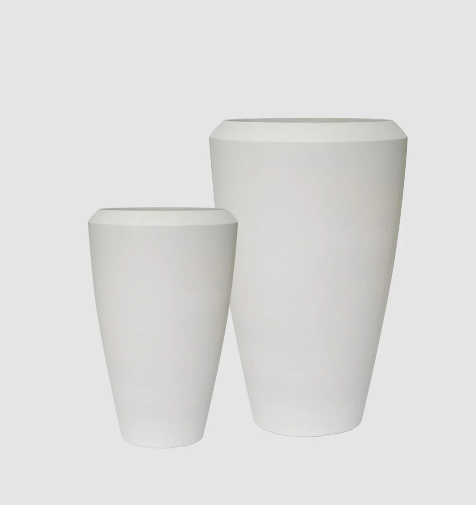 Pebble Set of 2 Tall Planters 3.0kg White
