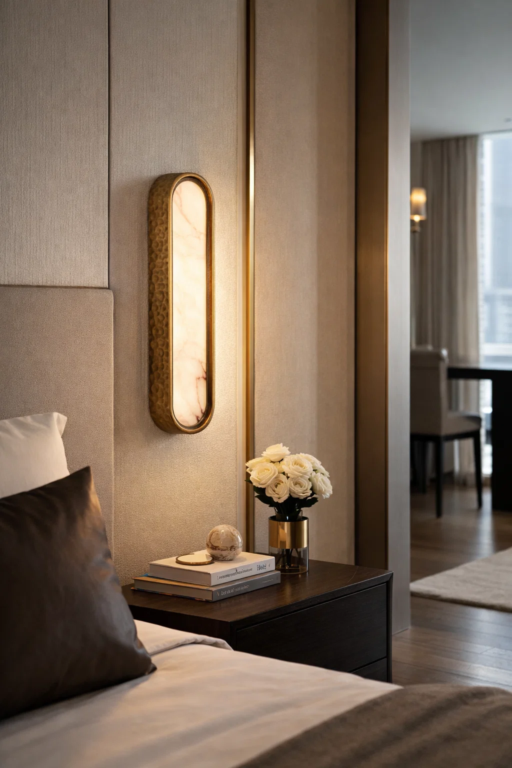 Wall light Selento Alabaster Marble LED 13W 3K H40 BRS
