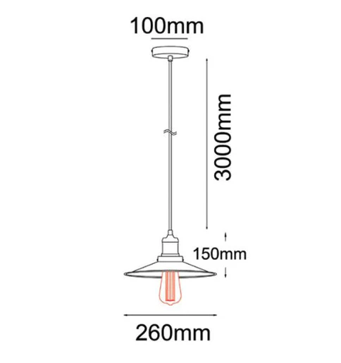 Pendant lamp Piatto E27 Small black