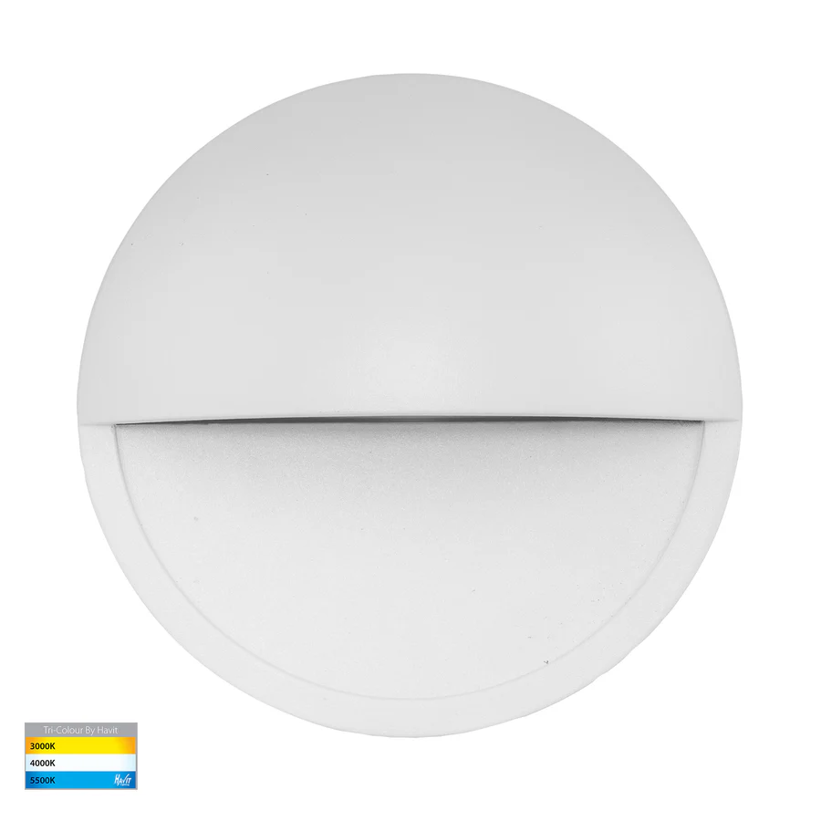 Step light Veko White with Eyelid HV2929T-WHT-240V IP65