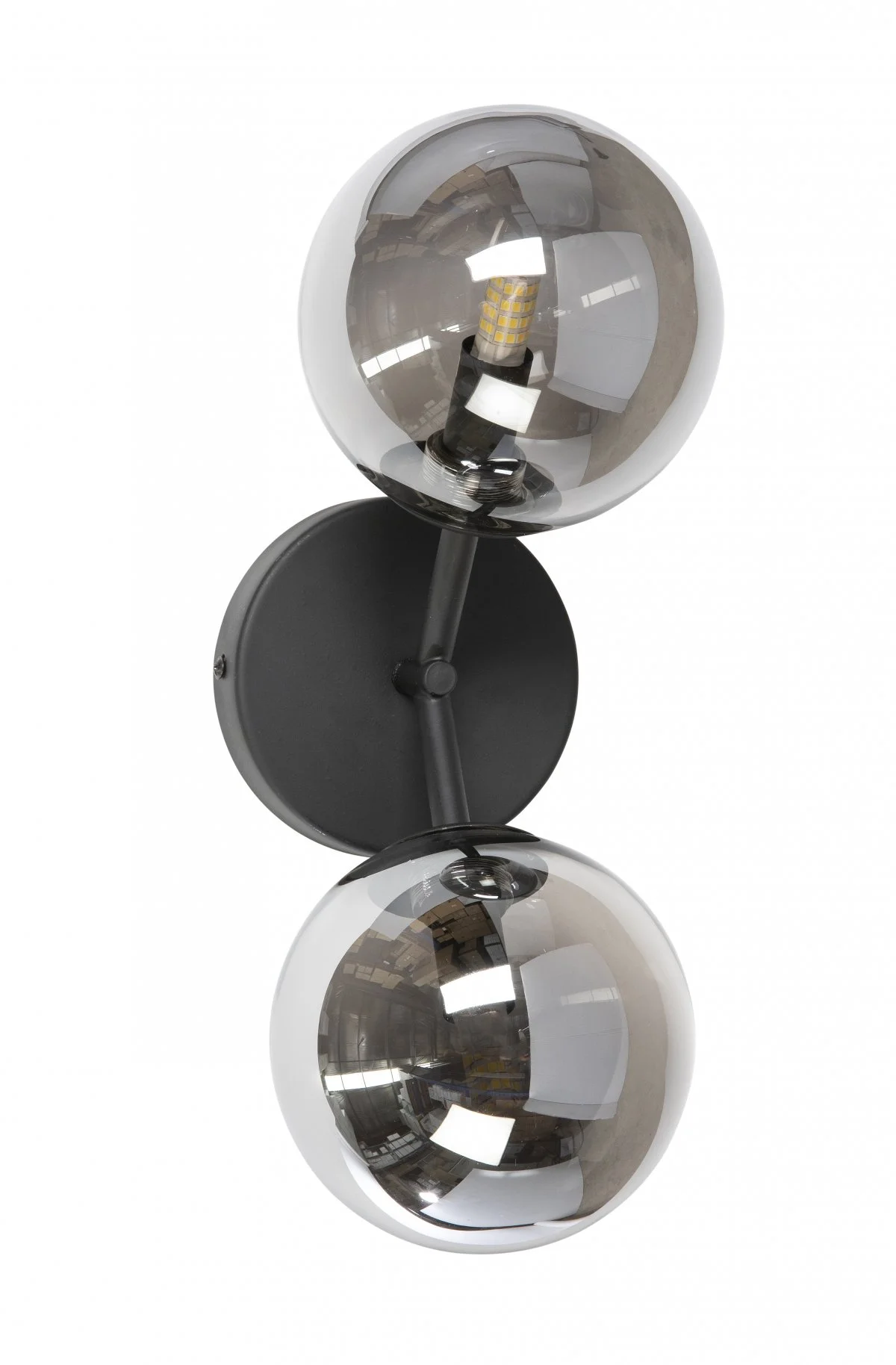 Wall light PASADENA-A2 Black-Smoke Glass