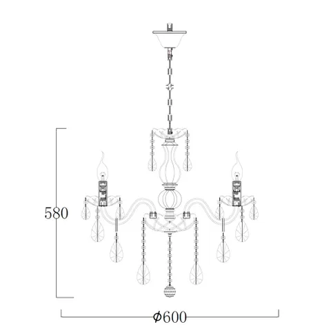 Chandelier Bromley Crystal K9 6 light GL Chandelier Bromley Crystal K9 6 light GL