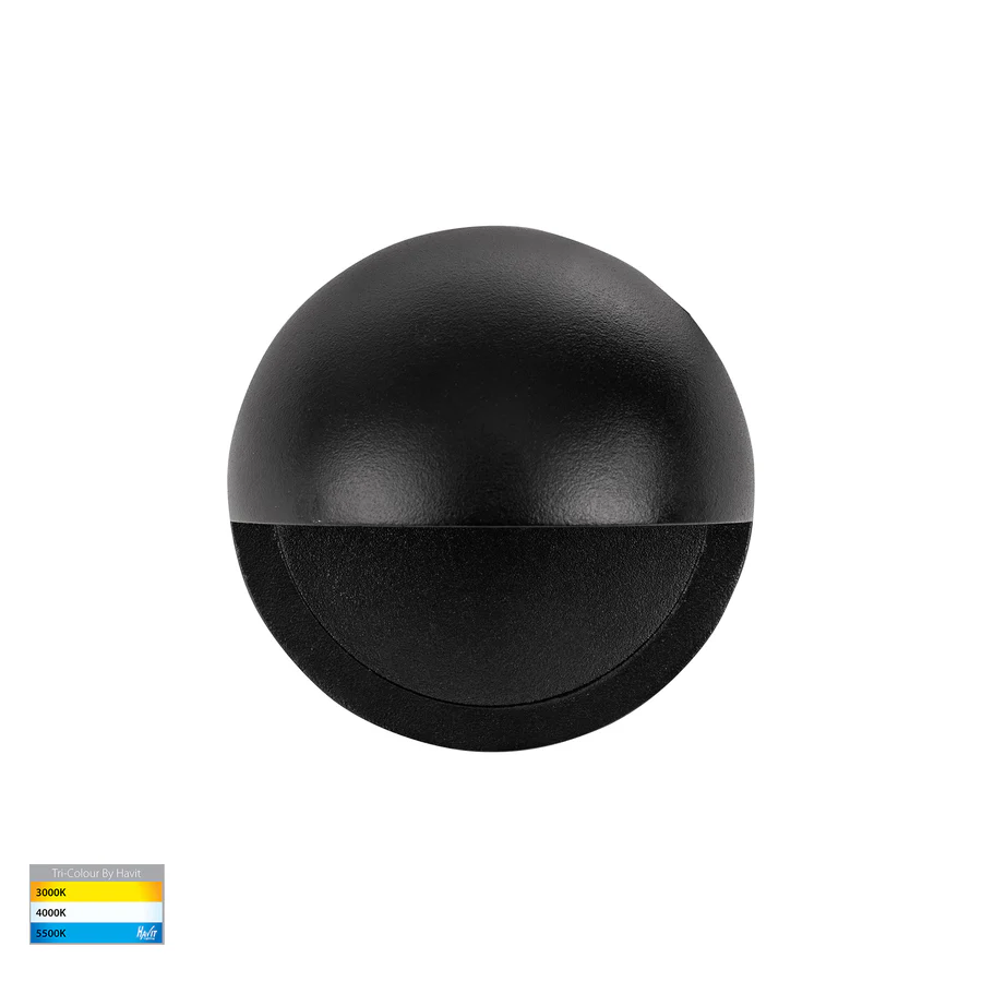 Step light Veko Black with Eyelid HV2927T-BLK-240V IP65