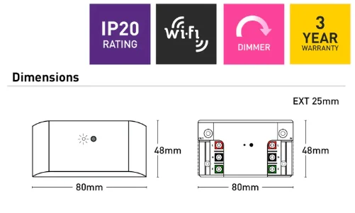 Ikuü Smart Wi-Fi Inline Switch With Dimmer