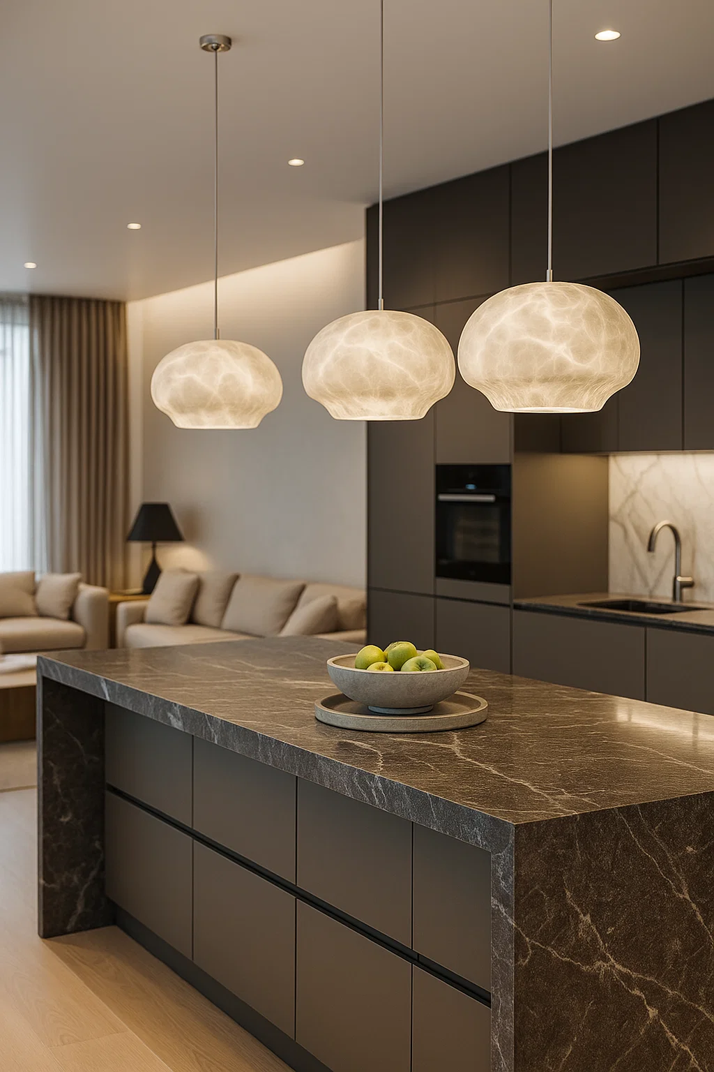 Pendant lamp Mirabel P1 Alabaster Spanish Marble BRS Pendant lamp Mirabel P1 Alabaster Spanish Marble BRS