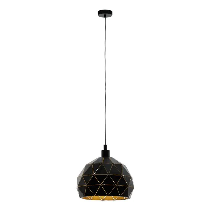 Pendant lamp Roccaforte E27 D40 BLK