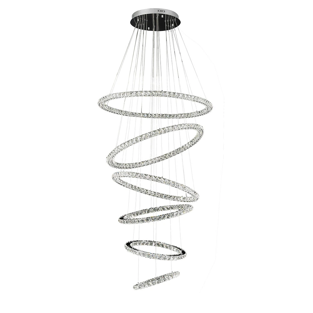 Pendant lamp Argus Crystal Ring 6 LED 93W CHR Remote