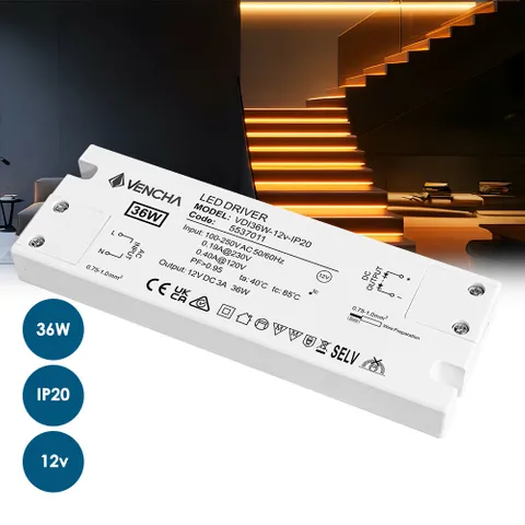 Driver LED VDI36W 36W 12v IP20