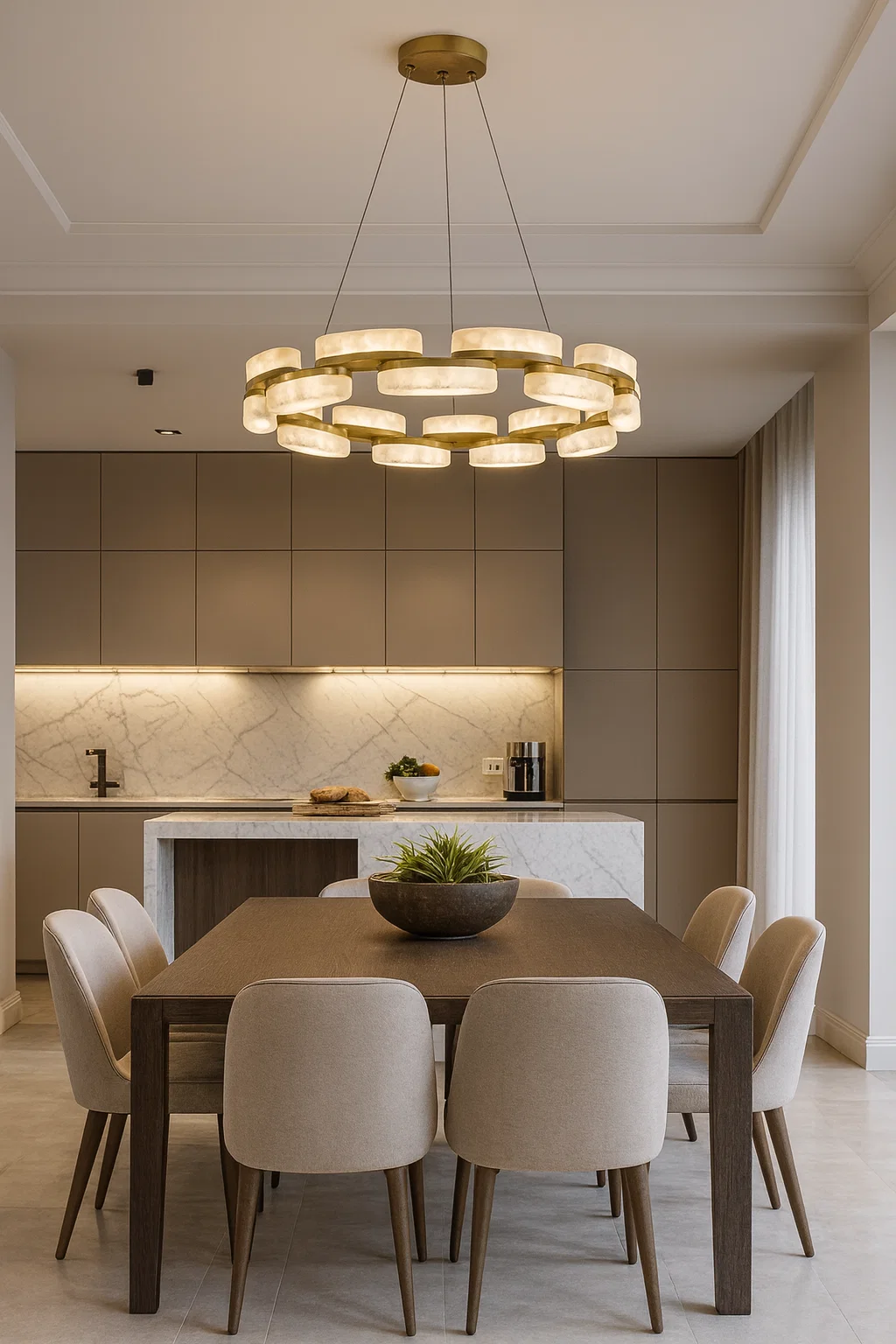 Pendant lamp Millares P2 Alabaster Spanish Marble D80 LED 72W CCT Dim BRS