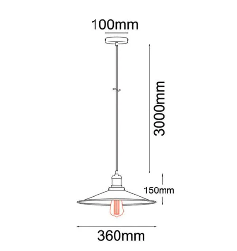 Pendant lamp Piatto E27 Large black