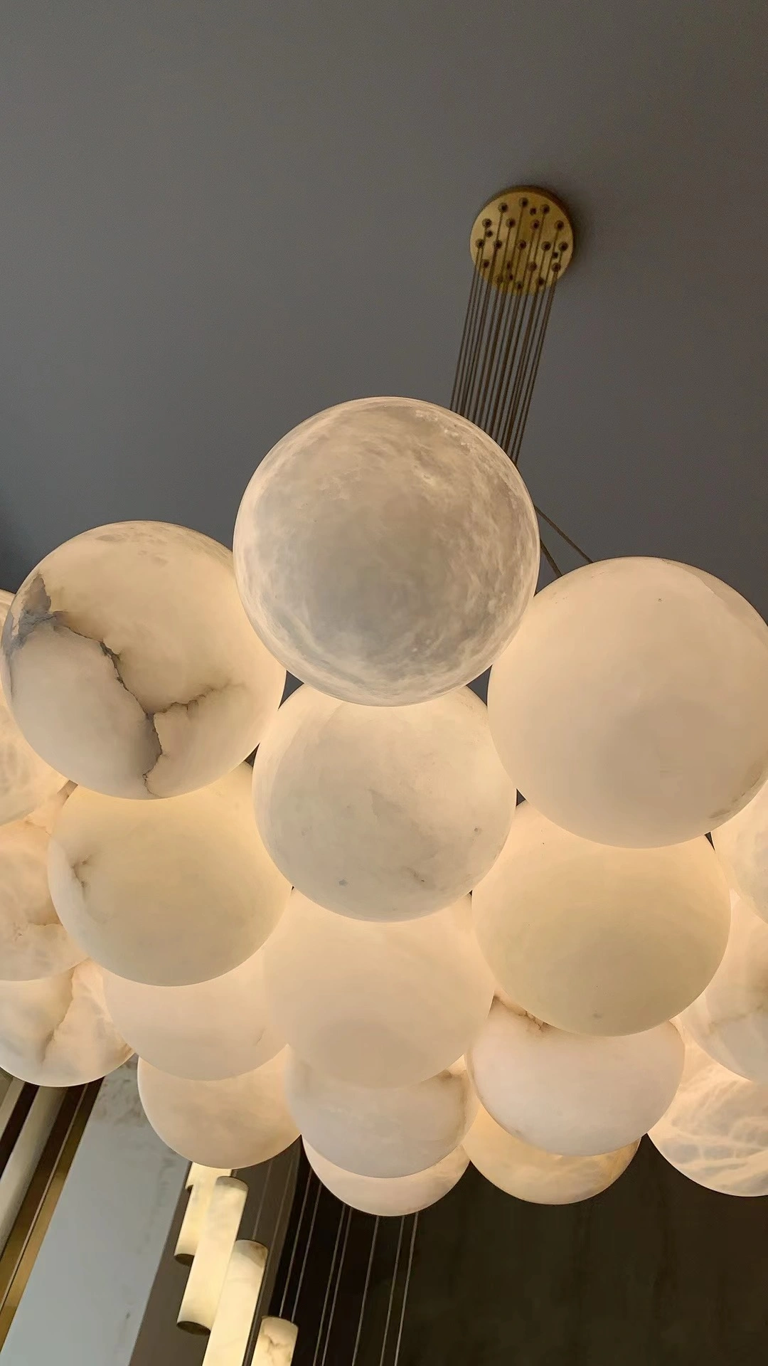 Pendant lamp Molina S13 Alabaster Spanish Marble G9 BRS Pendant lamp Molina S13 Alabaster Spanish Marble G9 BRS