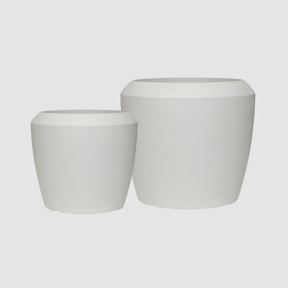 Pebble Set of 2 Tall Planters 1.0kg White