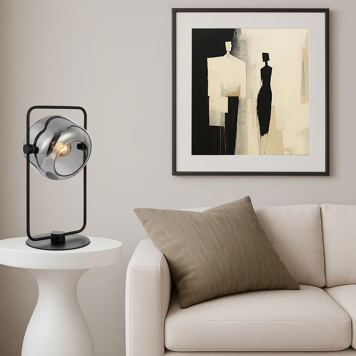 Table lamp Rocha E27 Black Smoked