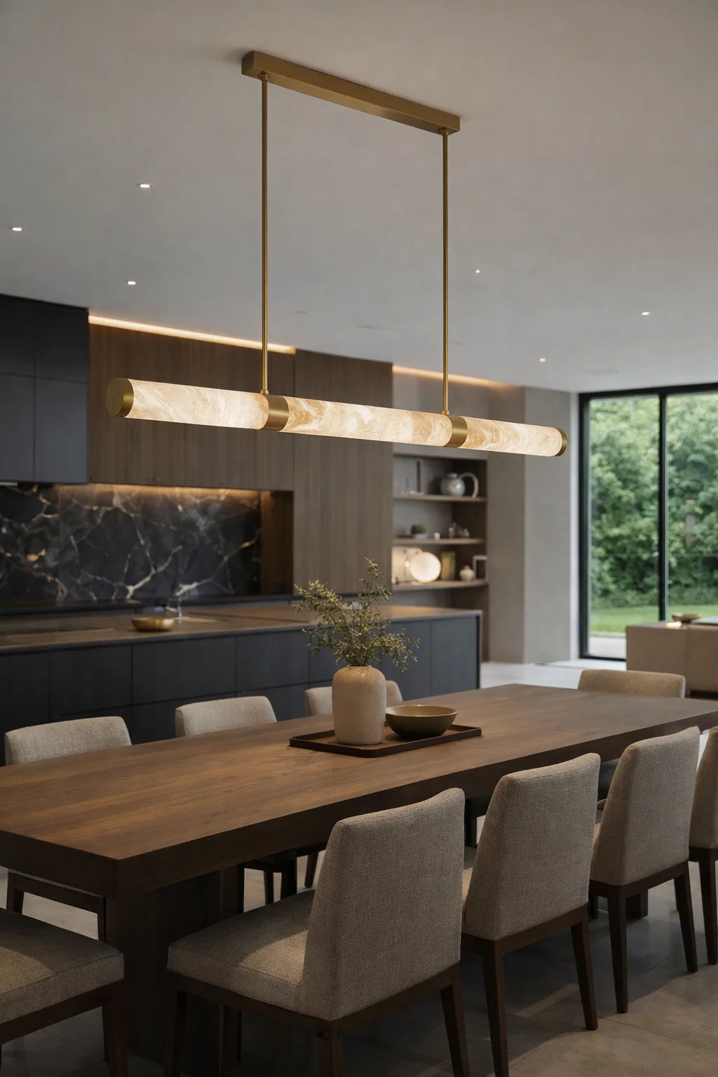 Pendant lamp Maella 1 Alabaster Marble L150 LED 40W CCT Dim BRS with remote