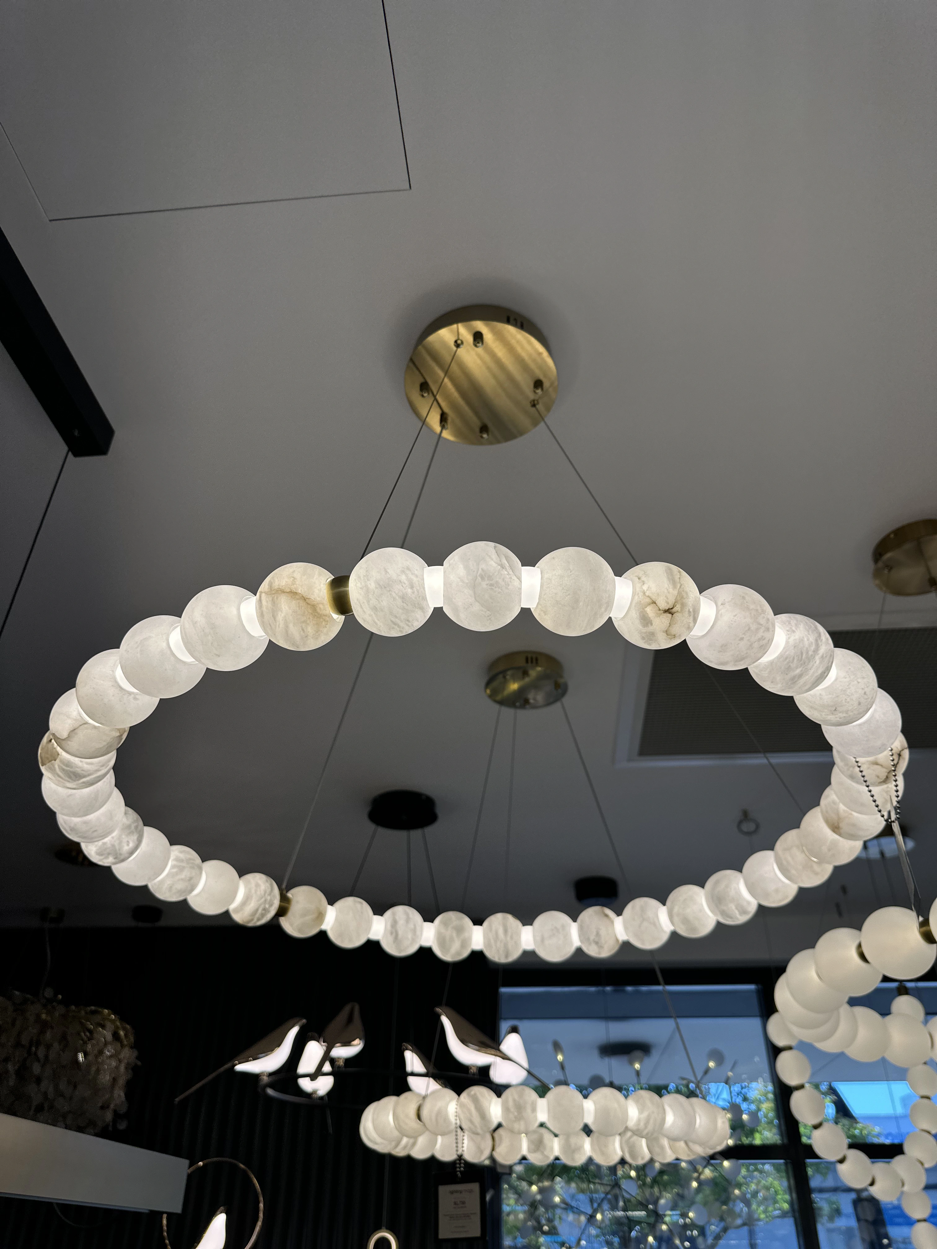 Pendant lamp Coronet Alabaster Spanish Marble D80 LED 48W BRS Pendant lamp Coronet Alabaster Spanish Marble D80 LED 48W BRS