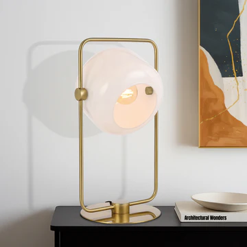 Table lamp Rocha E27 Antique Gold Opal