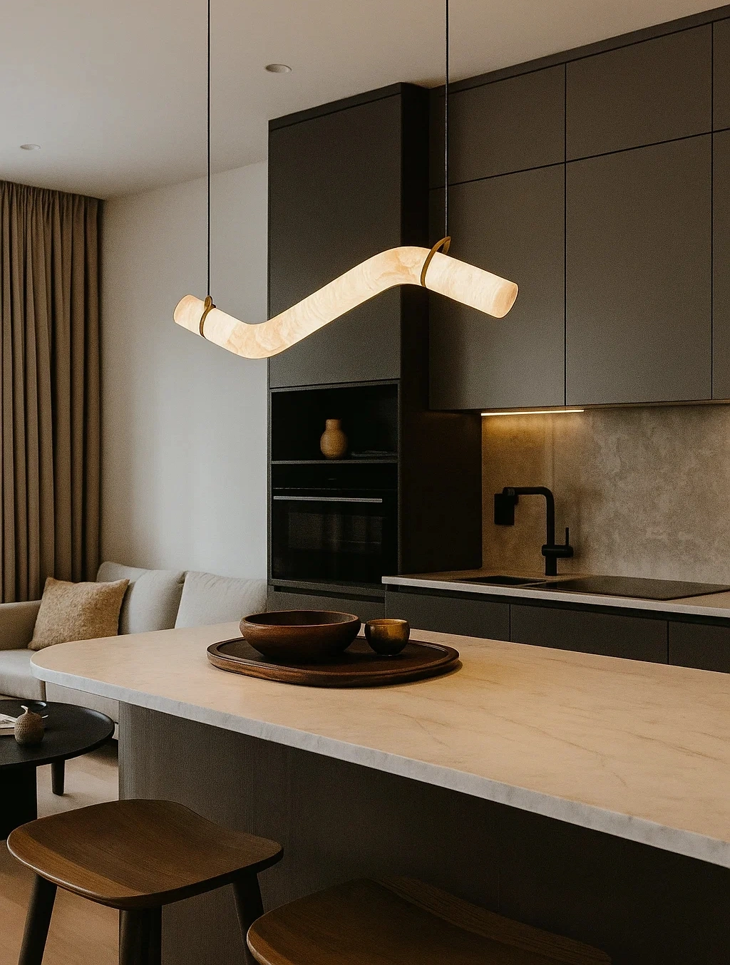 Pendant lamp Lecina P1 Alabaster Marble L120 LED 25W 3CCT BRS Pendant lamp Lecina P1 Alabaster Marble L120 LED 25W 3CCT BRS