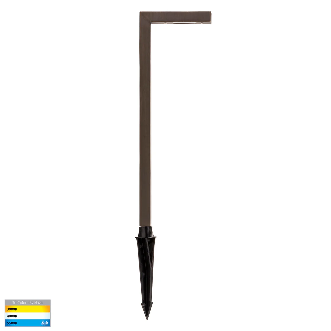 Garden light Nedia Square 7w Tri Colour Antique Brass HV1459T-AB IP65