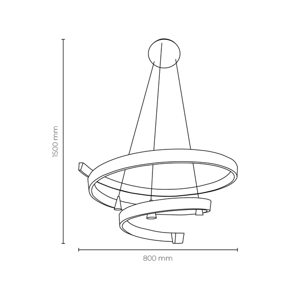 Pendant lamp Fira LED 135W BLK