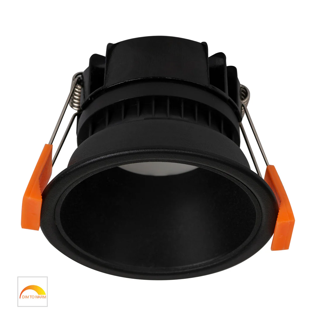 Recessed downlight Gleam BLK with BLK Insert Fixed Dim to Warm LED