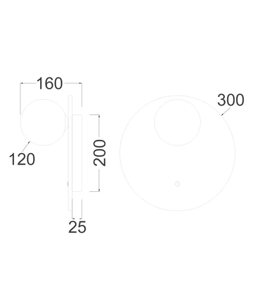 Wall Light POI2 Round Travertine Base G9  