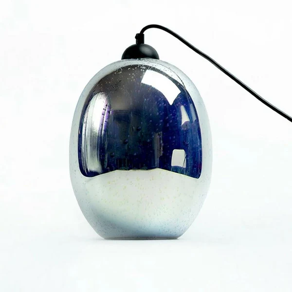 Pendant Light Moravian Glass Oval E27 D20 CHR Pendant Light Moravian Glass Oval E27 D20 CHR