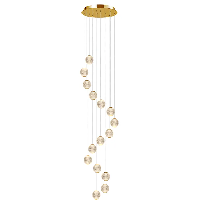 Langdon-15 Light LED Pendant Gold 3K