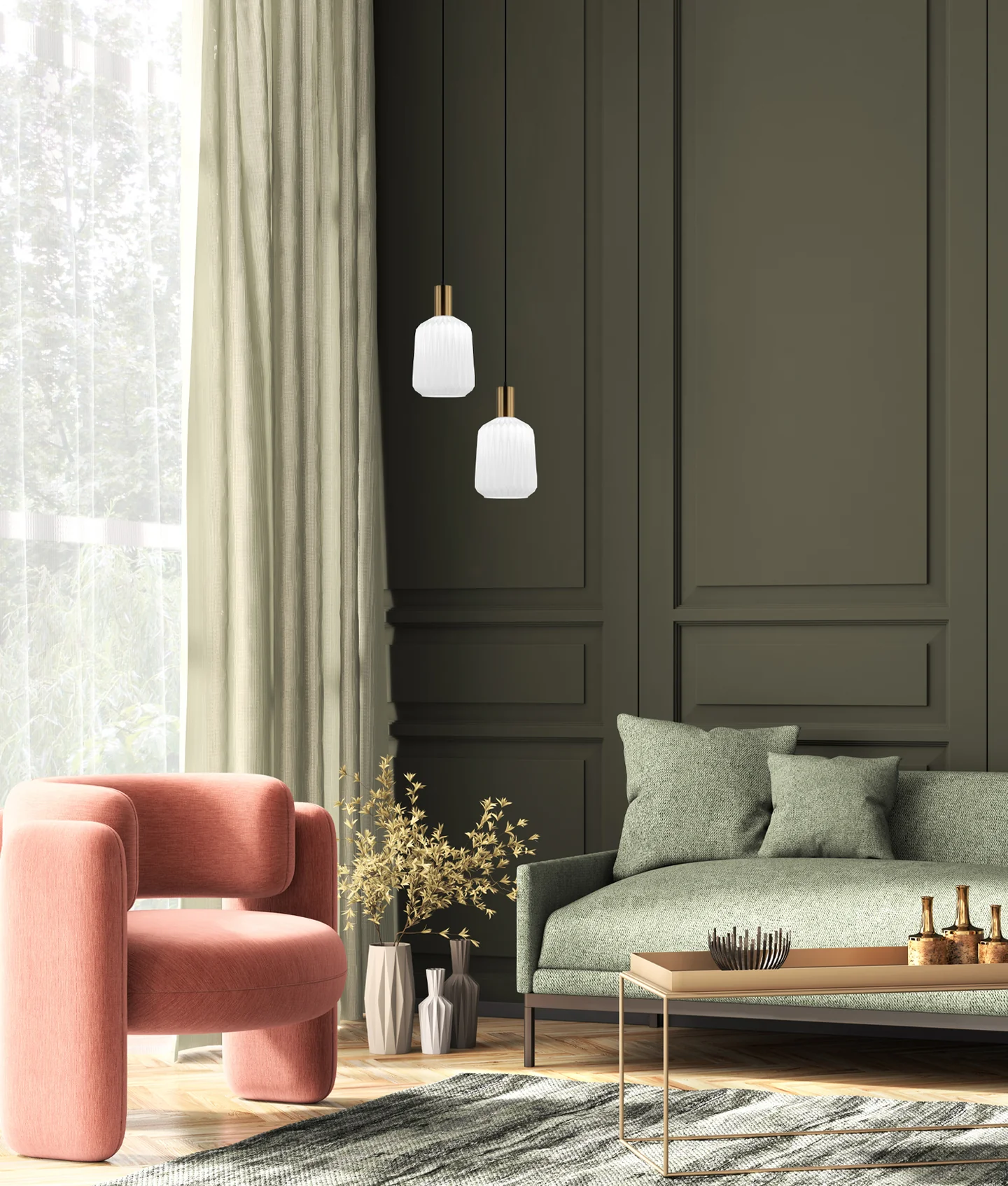 Pendant light PAPEL4 E27 Opal