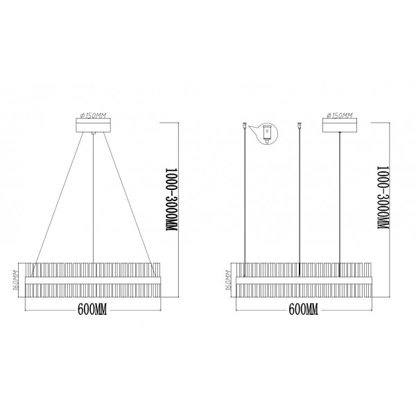 Pendant lamp Elisse crystal LED 30W 3K D60 CHR Pendant lamp Elisse crystal LED 30W 3K D60 CHR