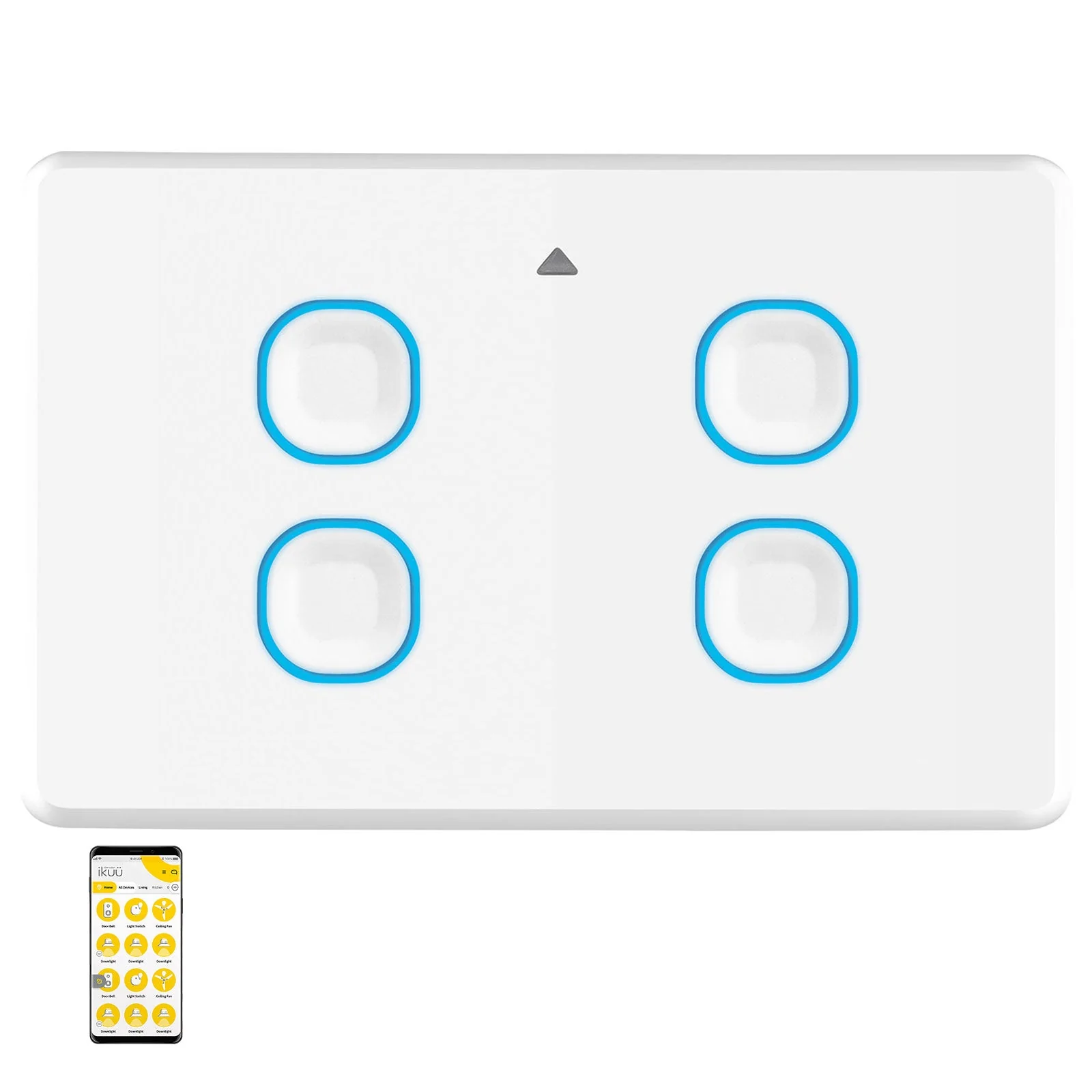 Wall switch Quad Ikuu Smart Zigbee WHT Wifi