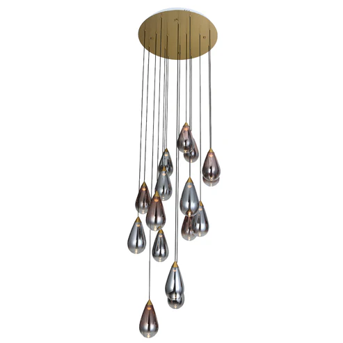 Pendant lamp Pluvia Raindrop LED D60 BRS