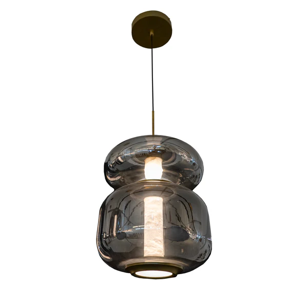Pendant lamp Pavo LED 18W Alabaster BRS Pendant lamp Pavo LED 18W Alabaster BRS