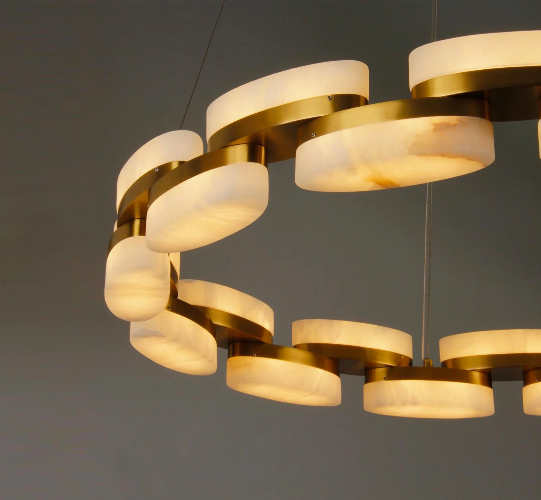 Pendant lamp Millares P2 Alabaster Spanish Marble D80 LED 72W CCT Dim BRS