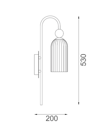 Wall light Flauta E14 40W BRS Wall light Flauta E14 40W BRS