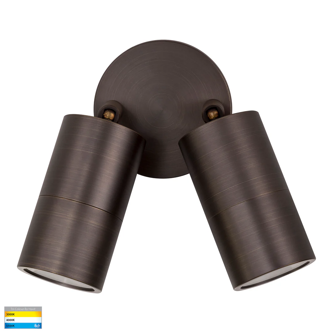 Wall light Tivah Antique Brass 3CCT Double Adjustable HV1397GU10T IP65