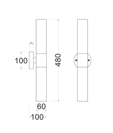 Wall light Vara 4 Up-Down Opal Glass Chrome E27