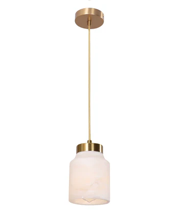 Pendant Lamp Tufo Jar Alabaster E27 BRS