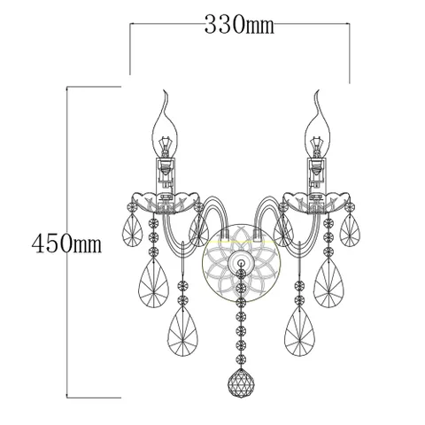 Wall light Bromley Crystal K9 2 light GL Wall light Bromley Crystal K9 2 light GL