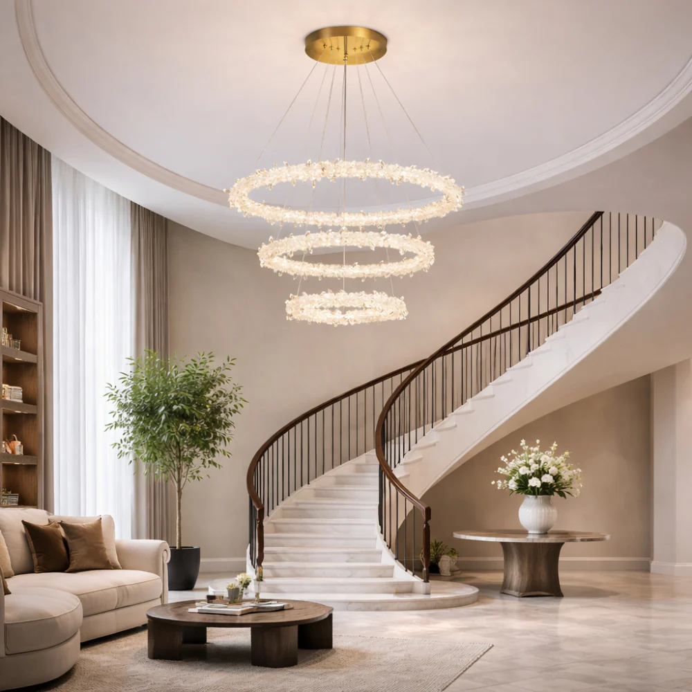 Pendant lamp Glacier  3 Ring K9 Crystal LED 160W 3K Dim GL
