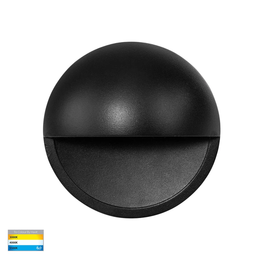 Step light Veko Black with Eyelid HV2928T-BLK-240V IP65