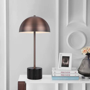 Table lamp Domez 2x E27 Antique Bronze Black Marble