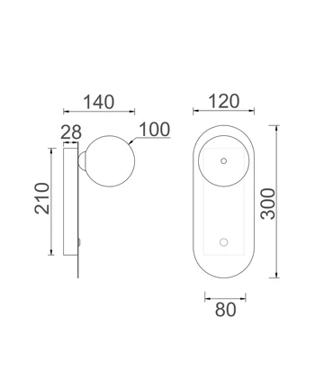 Wall light Ovalis3 round G9 WHT Wall light Ovalis3 round G9 WHT