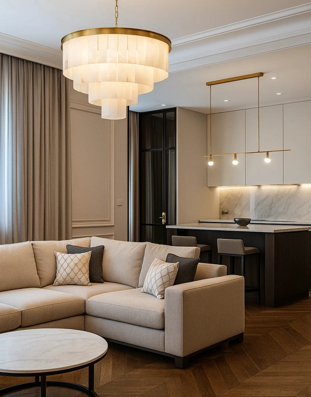 Pendant lamp Movera S16 Alabaster Spanish Marble D80 BRS Pendant lamp Movera S16 Alabaster Spanish Marble D80 BRS