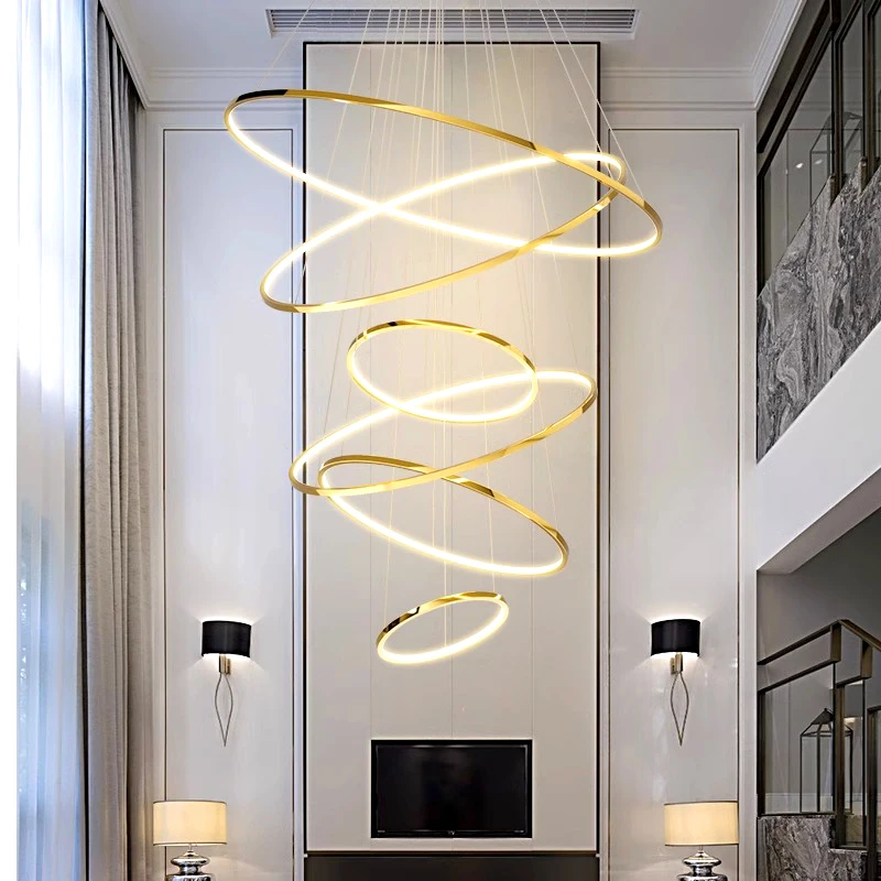 Pendant lamp Crown 8 Ring Gold 3K