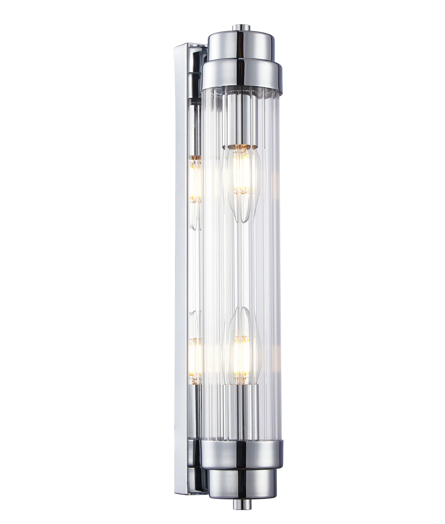 Wall light VARILLAS2 Up-Down Clear Glass Rod Chrome 10W