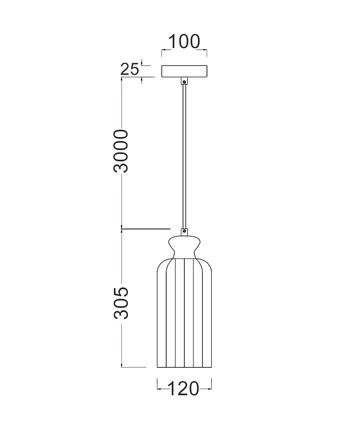 Pendant Lamp Sino E27 40W BLK